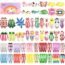 Hair Clips for Girls, Funtopia 100 Pcs No Slip Metal Snap Hair Clips Barrettes for Kids Teens Women, Cute Candy Color Cartoon Design Hair Pins (Animals Fruits Crowns Stars)