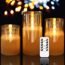 GenSwin Gray Glass Flameless Led Candles Battery Operated with Timer and 10-Key Remote, Real Wax Warm Light Candles Flickering for Wedding Festival Home Decoration (Set of 3)