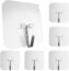 Adhesive Hooks, VIS'V Black Adhesive Bathroom Shower Wall Towel Hooks Heavy Duty Waterproof Stainless Steel Kitchen Self Adhesive Sticky Hooks for Towel Robe Loofah Washcloth Coat - 4 Pcs