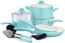GreenLife Soft Grip Healthy Ceramic Nonstick, 16 Piece Cookware Pots and Pans Set, PFAS-Free, Dishwasher Safe, Yellow