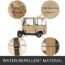 Happybuy Golf Cart Enclosure, 4-Person Golf Cart Cover, 4-Sided Fairway Deluxe, 300D Waterproof Driving Enclosure with Transparent Windows, Fit for EZGO, Club Car, Yamaha Cart (Roof Up to 78.7''L)