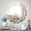Hlartdecor Helicoid Frameless Beveled Wall Decor Mirror.(Hexagon) Silver Polished Mirror for Wall Decorating(23.6X23.6inches).HFY Hexagon Decorative Mirror.
