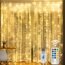 HOME LIGHTING Window Curtain String Lights, 300 LED 8 Lighting Modes Fairy Copper Light with Remote, USB Powered for Christmas Party Wedding Home Decorations (Warm White)
