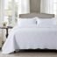 HoneiLife Oversized Bedspread Quilt Sets - 3 Piece California King Quilt Embroidered Microfiber Bedspreads Reversible Coverlet Lightweight Bed Cover Paisley Pattern Bedding Set All Season Quilts-Beige