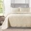 HoneiLife Oversized Bedspread Quilt Sets - 3 Piece California King Quilt Embroidered Microfiber Bedspreads Reversible Coverlet Lightweight Bed Cover Paisley Pattern Bedding Set All Season Quilts-Beige