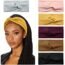 Huachi Headbands for Women Twist Knotted Boho Stretchy Hair Bands for Girls Criss Cross Turban Plain Headwrap Yoga Workout Vintage Hair Accessories, Solid Color, 8Pcs