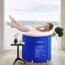 Portable Bathtub, Portable Folding Bathing Bathtub for Adults, Circular Bathtubs for Shower, with Lids and Thick Insulation Foam to Keep Temperature