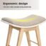 IWELL Vanity Stool with Rubberwood Legs, Vanity Bench, Makeup Dressing Stool with Padded Cushion, Capacity 330lb, Piano Bench, Gift for Women, Girl, Mom, Brown