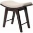 IWELL Vanity Stool with Rubberwood Legs, Vanity Bench, Makeup Dressing Stool with Padded Cushion, Capacity 330lb, Piano Bench, Gift for Women, Girl, Mom, Brown