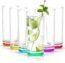 JoyJolt Highball Glasses – Set of 6 Colored Drinking Glasses – Glassware Set for Mixed Drinks, Cocktails, or Water – Elegant and Festive Design – Drink Glasses with In-Glass Coloring – 12oz