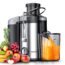 Juicer Machines, 800W Juice Extractor for Vegetables and Fruits with 3'' Wide Mouth Feed Chute, Regenerate 2 Speed Compact Centrifugal Juicer, BPA-Free Juice Maker, High Juice Yield, Easy to Clean, Cream