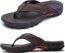 KIIU Mens Flip Flop Indoor and Outdoor Thong Sandals Beach Slippers Brown 2, 14.