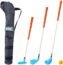 KONDAY Kids Golf Clubs Set Children Golf Set Yard Sports Tools Three Clubs with Carry Bag and Soft Balls (Blue)