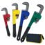 KOTTO 4 Pack Set Heavy Duty Pipe Wrench Set Heat Treated Adjustable 8, 10, 12, 14 Inches Soft Grip Plumbing Wrench Set with Storage Bag (Blue)