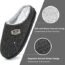 KuaiLu Black Mens Slippers Orthopedic Memory Foam Slippers for Men Fashion Casual Wool-blend Stripe Knitted with Warm Sherpa Plush Lining Winter Men's Mule Scuff Non-slip Indoor Slippers Pantuflas para Hombres