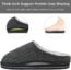 KuaiLu Black Mens Slippers Orthopedic Memory Foam Slippers for Men Fashion Casual Wool-blend Stripe Knitted with Warm Sherpa Plush Lining Winter Men's Mule Scuff Non-slip Indoor Slippers Pantuflas para Hombres