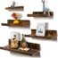 Laerjin 17 Inch Floating Shelves Wall Mounted, Set of 3 Rustic Wood Wall Shelves, Modern Rustic Style, Wall Mounted Display Shelves, Natural Wood