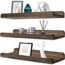 Laerjin 17 Inch Floating Shelves Wall Mounted, Set of 3 Rustic Wood Wall Shelves, Modern Rustic Style, Wall Mounted Display Shelves, Natural Wood
