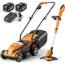 LawnMaster CLM2413A Cordless 13-Inch Lawn Mower 24V Max with 2X4.0Ah Battery and a Charger