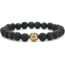 Linsoir Beads Trendy Basketball Bracelet Boy Men Beaded Stretchy Bracelet Lave Stone/White Turquoise/ Matte Black Stone Beaded Bracelet Sports Jewelry for Basketball Lovers 1 pcs