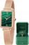 Lola Rose Women's Malachite Textured Watch with Rose Gold Tone Milanese Steel Band