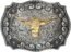 Long Horn Bull Western Belt Buckle