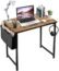 LUFEIYA Small Computer Desk Study Table for Small Spaces Home Office 39 40 Inch Rustic Student Writing Des with Storage Bag,Brown