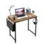 LUFEIYA Small Computer Desk Study Table for Small Spaces Home Office 39 40 Inch Rustic Student Writing Des with Storage Bag,Brown