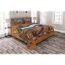 Lunarable Egyptian Print Bedspread, Oriental Historical Art Egyptian Parchment Texture Background, Decorative Quilted 3 Piece Coverlet Set with 2 Pillow Shams, King Size, Vermilion Beige