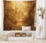 Lunarable Egyptian Print Bedspread, Oriental Historical Art Egyptian Parchment Texture Background, Decorative Quilted 3 Piece Coverlet Set with 2 Pillow Shams, King Size, Vermilion Beige