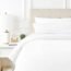 Mayfair Linen Cal King/King Duvet Cover, 800 Thread Count Sateen 3 Pc Egyptian Cotton Duvet Cover Set, 100% Pure Cotton Comforter Cover, 2 Pillow Shams, Zipper Closure, 7 Corner Ties - (White)