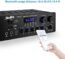 Moukey Home Audio Amplifier Stereo Receivers with Bluetooth 5.0, 220W 2 Channel Power Amplifier Stereo System, w/USB, SD, AUX, MIC in w/Echo, LED for Home Theater Speakers via RCA, Studio Use - MAMP1