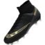 Rycofu Men's Soccer Cleats Adult Football Shoes Youth Boots High Top Athletic Training FG/AG Sneaker Black