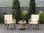 N&V Wicker Patio Furniture Bistro Sets Outdoor Conversation Chair with Glass Table and Cushions for Porch Backyard Garden (Gray)