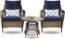 N&V Wicker Patio Furniture Bistro Sets Outdoor Conversation Chair with Glass Table and Cushions for Porch Backyard Garden (Gray)