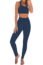 OLCHEE Womens Workout Sets 2 Piece - Seamless Ribbed Acid Wash Yoga Outfits Shorts and Sports Bra Matching Gym Athletic Clothing Set - Blue Large