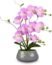 White Orchid Artificial Flowers with Gray Vase Large Silk Faux Phalaenopsis Flowers for Dining Room Table Floral Centerpieces Indoor Decoration