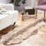 Phantoscope Ultra Soft Faux Fox Fur Rug Chair Couch Cover Area Rug for Bedroom Floor Sofa Living Room, White Brown, 2 x 3 Feet