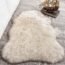 Phantoscope Ultra Soft Faux Fox Fur Rug Chair Couch Cover Area Rug for Bedroom Floor Sofa Living Room, White Brown, 2 x 3 Feet