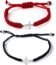 Handmade Braided Cross Black Red String Protection Bracelet Stainless Steel Sideways Faith Hope Blessed Wrap Bangle Religion Jewelry-red