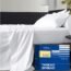 100% Egyptian Cotton Queen Sheets - 1000 Thread Count White Bed Sheets for Queen Size Bed , Long Staple Cotton Bedding Sheets, Sateen Weave, Luxury Hotel Sheets, Fits Upto 17