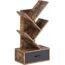 Rolanstar Tree Bookshelf with Wooden Drawer, 8 Shelf Free Standing Bookcase, Tall Display Standing Shelf for Books CDs Plants,Utility Organizer Shelves for Living Room, Bedroom, Rustic Brown