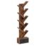 Rolanstar Tree Bookshelf with Wooden Drawer, 8 Shelf Free Standing Bookcase, Tall Display Standing Shelf for Books CDs Plants,Utility Organizer Shelves for Living Room, Bedroom, Rustic Brown