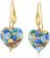 Ross-Simons Italian Murano Glass Heart Drop Earrings in 18kt Gold Over Sterling
