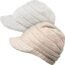 SATINIOR Women Winter Knit Hat Winter Brim Beanie Hats for Women Slouchy Beanie Cap with Visor Warm Newsboy Skull Cap (Black, Grey, White, Wine Red, 4), One Size