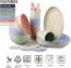 shopwithgreen Wheat Plastic Dinnerware Sets - Camp Dishes, College Dorm Dinnerware, Lightweight Unbreakable Children Tableware Set - Microwave Dishwasher Safe Plates, Bowls, Cups, Utensils Included