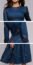 Simple Flavor Women's Floral Evening Flare Vintage Midi Dress 3/4 Sleeve (0658BL, L)