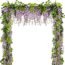 Wisteria Garland Artificial Wisteria Hanging Flowers Garland - 5Pcs Total 33ft Flower Vines Wisteria Vines