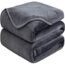 Soft Queen Size Blanket for Fall Winter Spring All Season Warm Fuzzy Microplush Lightweight Thermal Fleece Summer Autumn Blankets for Couch Bed Sofa,90x90 Inches,Dark Gray