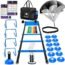 RENRANRING Agility Ladder Speed Training Equipment Set - Includes 20ft Agility Ladder, Resistance Parachute, 4 Agility Hurdles, 12 Disc Cones for Training Football Soccer Basketball Athletes